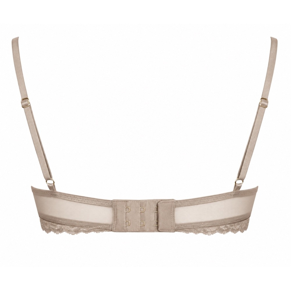 Zara Bralette Womens 32B Tan Floral Lace Strappy Romantic Sultry Lingerie Flirty - Picture 3 of 9